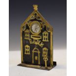 Cast brass and iron money bank of architectural form Condition: