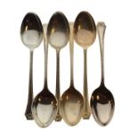 Set of six George V silver coffee spoons, Birmingham 1928/1931, 3.2toz approx Condition: