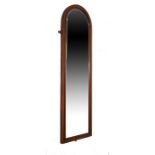 Mahogany-framed wall mirror with arched double plate Condition: