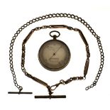 Brass-cased compensated pocket barometer, J.Casartelli, 63 Market St, Manchester, reading from 27 to