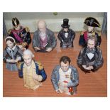 Eight Bronte candle snuffers - Historic Figures Series and similar including two prototypes -