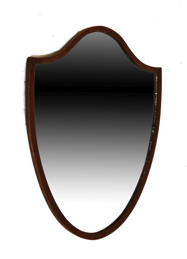 Early 20th Century mahogany shield shaped wall mirror Condition: