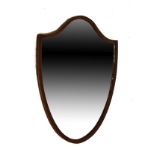 Early 20th Century mahogany shield shaped wall mirror Condition: