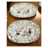 Two Minton oval meat dishes, each having chinoiserie style floral decoration Condition: