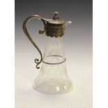 Late 19th/early 20th Century silver plated mounted engraved glass claret jug Condition: