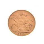 Gold Coin - George V sovereign, 1911 Condition: