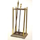 WITHDRAWN FROM SALE - Late Victorian six division stickstand in brass and iron, together with a bra