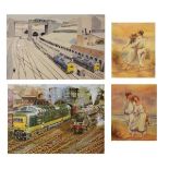 Four assorted prints comprising: Deltic Preservation Society 'Deltics at Belle Isle' after Philip