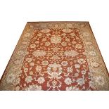 Good quality modern Zeigler rug having typical stylised foliate decoration on a brown ground