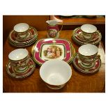 Vintage Czechoslovakian coffee service to include; six cups, saucers and plates, pair of serving