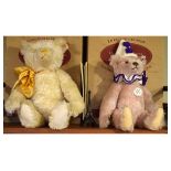 Two Steiff collectors bears, Teddy Clown 1926 replica and a growler bear with gold ribbon, boxed