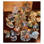 Group of bisque porcelain figurines and figure groups by Capodimonte and others (15) Condition: