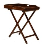 Mahogany butlers tray on folding stand Condition: