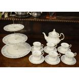 Royal Albert 'Memory Lane' pattern tea service for six settings, plus a three tier cakestand