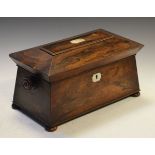 Victorian rosewood sarcophagus shaped tea caddy Condition: