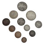 Coins - Small quantity of Victorian silver coinage including; two crowns 1887 and 1894, together