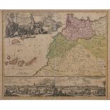 Johann Baptist Homann - Antique hand coloured engraved map - Statuum Marocca Morum (Morocco and