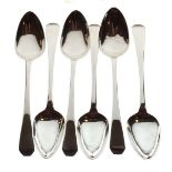 Set of six George III silver Old English pattern teaspoons, London 1817, 2.8toz approx Condition: