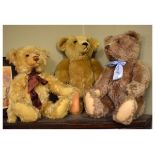 Three assorted Steiff bears, each of jointed articulated form with plush mohair covering (3)