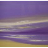 Jonathan Shaw - Acrylic - Beach scene with calm sea, signed lower right, 58cm square, framed and
