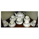 Shelley Regent pattern part tea service decorated with a Primrose pattern, printed marks and pattern
