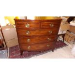 An early 19th century bow fronted chest