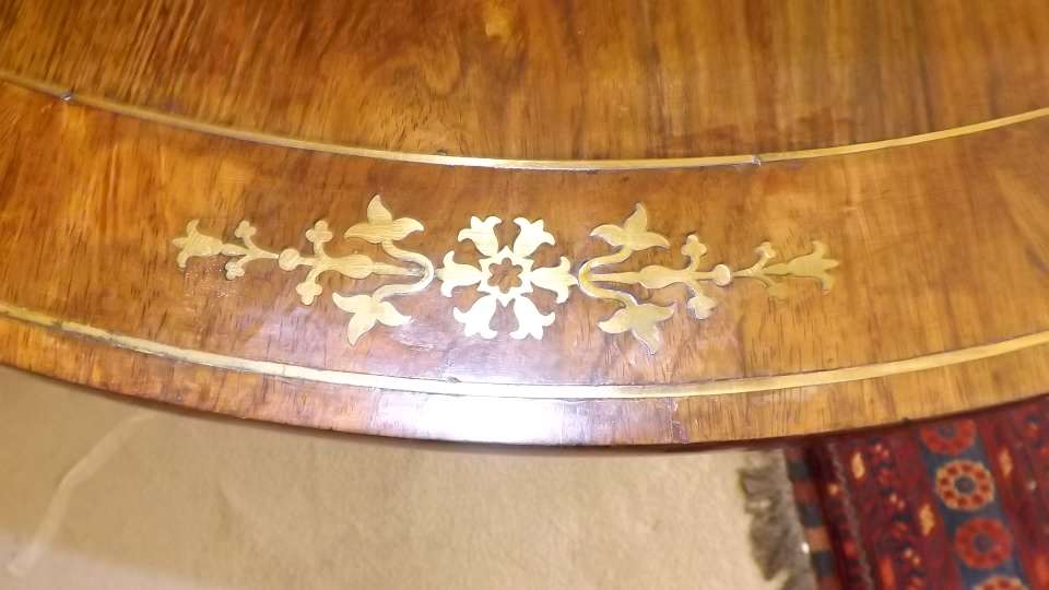 A Regency rosewood side table on lyre-en - Image 2 of 3