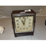 FERRANTI DECO STYLE BAKELITE & CHROME ELECTRIC MANTEL CLOCK