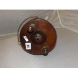 ALLCOCK 6" SPINEBACK MAHOGANY & BRASS FISHING REEL