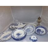 SELECTION OF ROYAL DOULTON & OTHER BLUE & WHITE CHINA