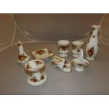 COLLECTION OF NINE ROYAL ALBERT COUNTRY ROSES ITEMS