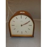 SMITHS TEAK MANTEL CLOCK RETRO STYLE 7" TALL