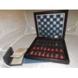 THE BATTLE OF WATERLOO PEWTER CHESS SET