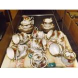 ROYAL ALBERTOLD COUNTRY ROSES TEA SET,2 JAM POTS & DISH