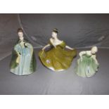 ROYAL DOULTON "PREMIERE" HN2343 1967,"LYNNE HN2329 1970, "FAIR MAIDEN HN22111966 489/66