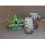 MALING FRUIT BASKET, WINTON VASE & ROYAL ART JUG