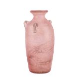 Pink blown glass vase Italy, 20th century h. 27 cm.