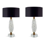 Two Barovier style lamps 20th century h. 50 e 53 cm.