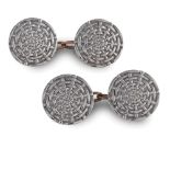 Spiderweb shaped cuff links 1940/50ies peso 11,1 gr.