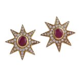 18kt gold star shaped earrings peso 12,1 gr.