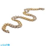 18kt white and yellow gold necklace peso 62 gr.