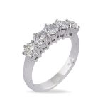 18kt white gold and diamond riviere ring peso 4 gr.