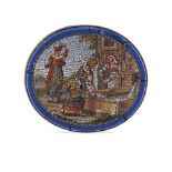 Micromosaic and golden metal brooch Rome, Vatican School 19th century peso 15,1 gr.