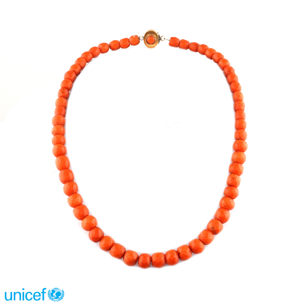 Red orange coral collier peso 47 gr. - Image 2 of 2