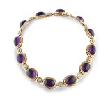 18kt gold and amethyst collier '80ies peso 109 gr.