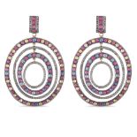 Pendant concentric circles earrings peso 47 gr.