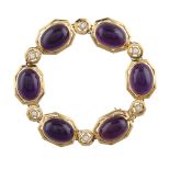 18kt gold and amethyst bracelet '80ies peso 55 gr.