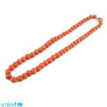 Red orange coral collier peso 47 gr.