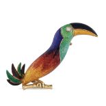 Bvlgari, toucan brooch '70ies peso 18 gr.