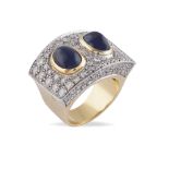 18kt yellow and white gold bridge ring peso 24 gr.